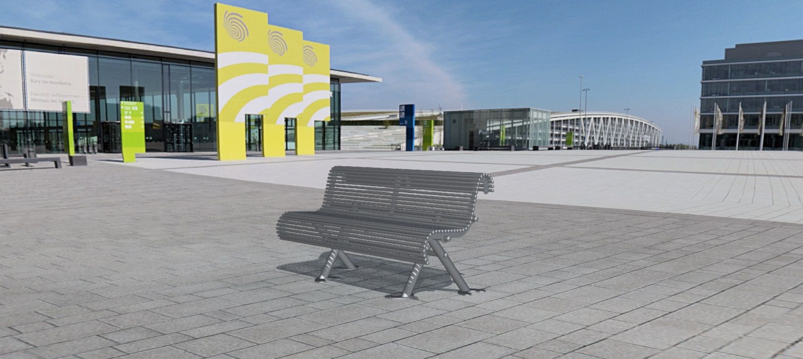 Banc en acier inoxydable à barreaux - Référence MUB33 - Fabriqué en Bretagne - Longueur 150 cm ou sur mesure_6