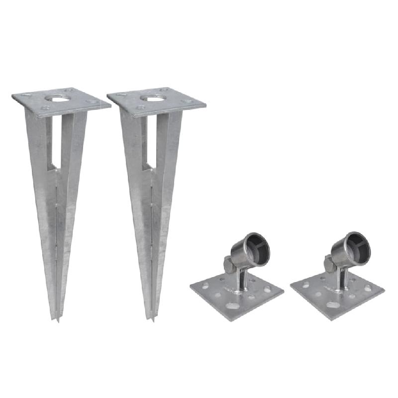 Vidaxl clôture à mailles losangées et poteaux acier galvanisé 15x1 m 141503_6