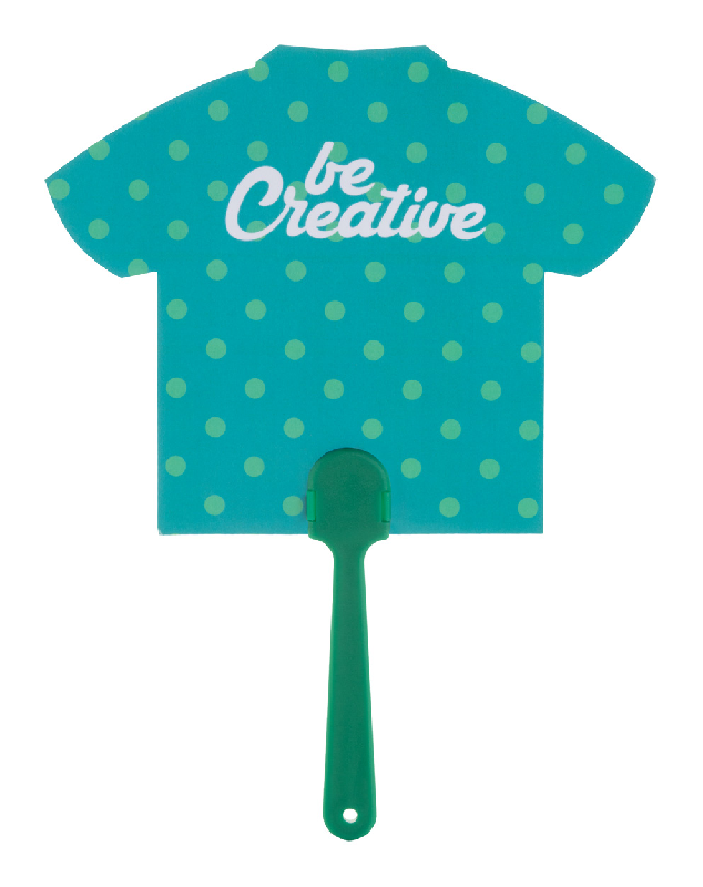 Éventail sur-mesure - poignée en plastique et papier stratifié - impression logo recto-verso_6