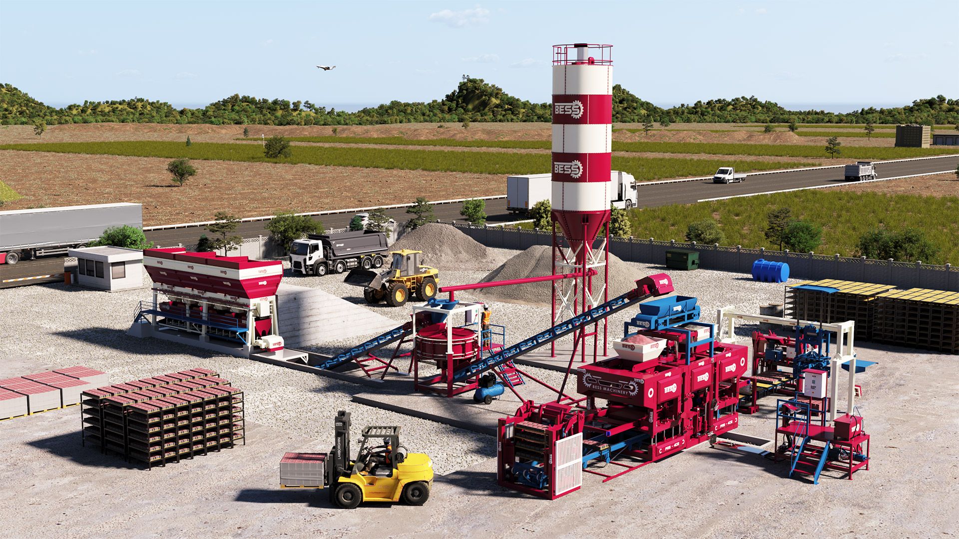 Machine à briquettes automatique PRS-402 - Capacité 300 m² de pavés en 8 heures - Production de briquettes, bordures et blocs creux_6