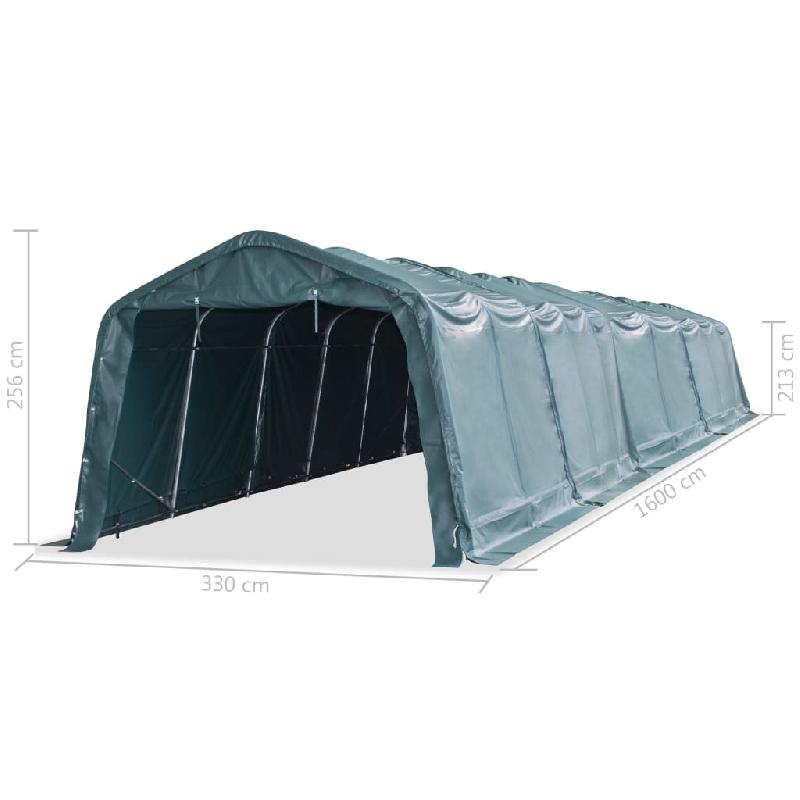 Vidaxl tente amovible pour bétail pvc 550 g/m² 3,3 x 16 m vert foncé 3055651_6