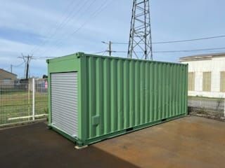 Container 20 pieds stockage avec rideau alu isolé en façade_0