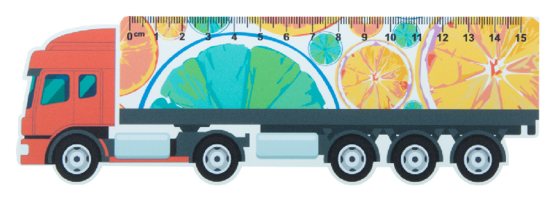 Règle flexible en plastique 15 cm - Forme de camion - Personnalisable en quadri_6