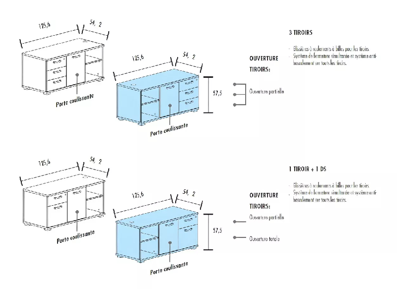 Bench vis-à-vis 4 postes sur 4 crédences So Martos_6