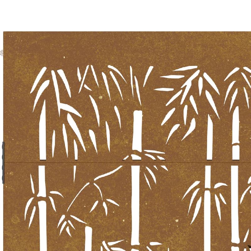 Vidaxl portail de jardin 85x175 cm acier corten design de bambou 153236_6