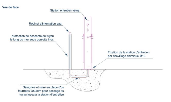 Station de gonflage, réparation et lavage vélo pour espaces publics, abrités ou sécurisés - CYKLEO CYKIFIX 3_6