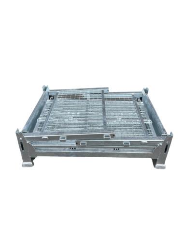 Rack de stockage - Panier grillagé pliable en acier galvanisé - 122 cm x 90 cm - Charge max 1200 kg_6