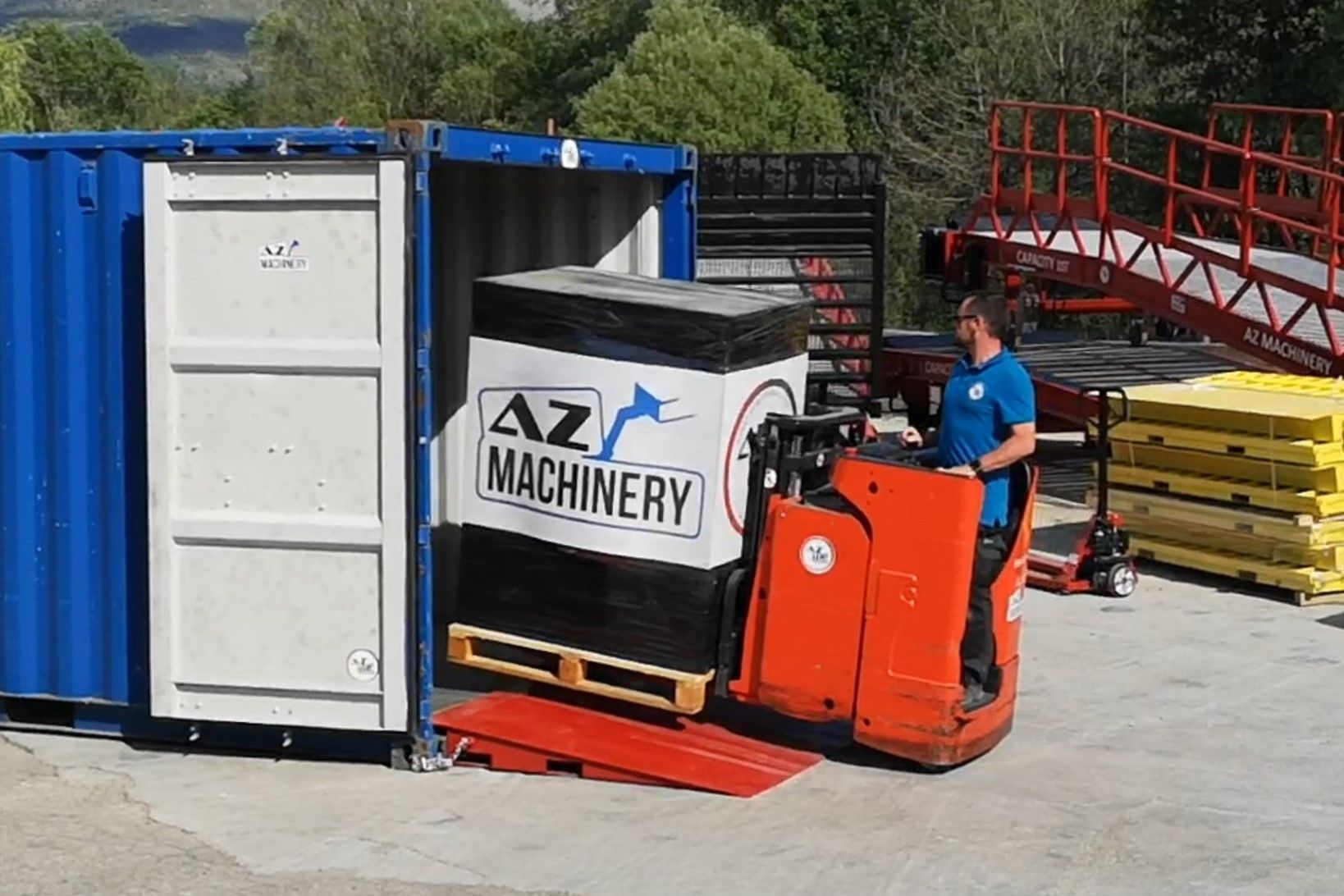 Rampe d'accès pour conteneur au sol, facilement déplaçable - Capacité 8T - AZ RAMP HCRY-08_6
