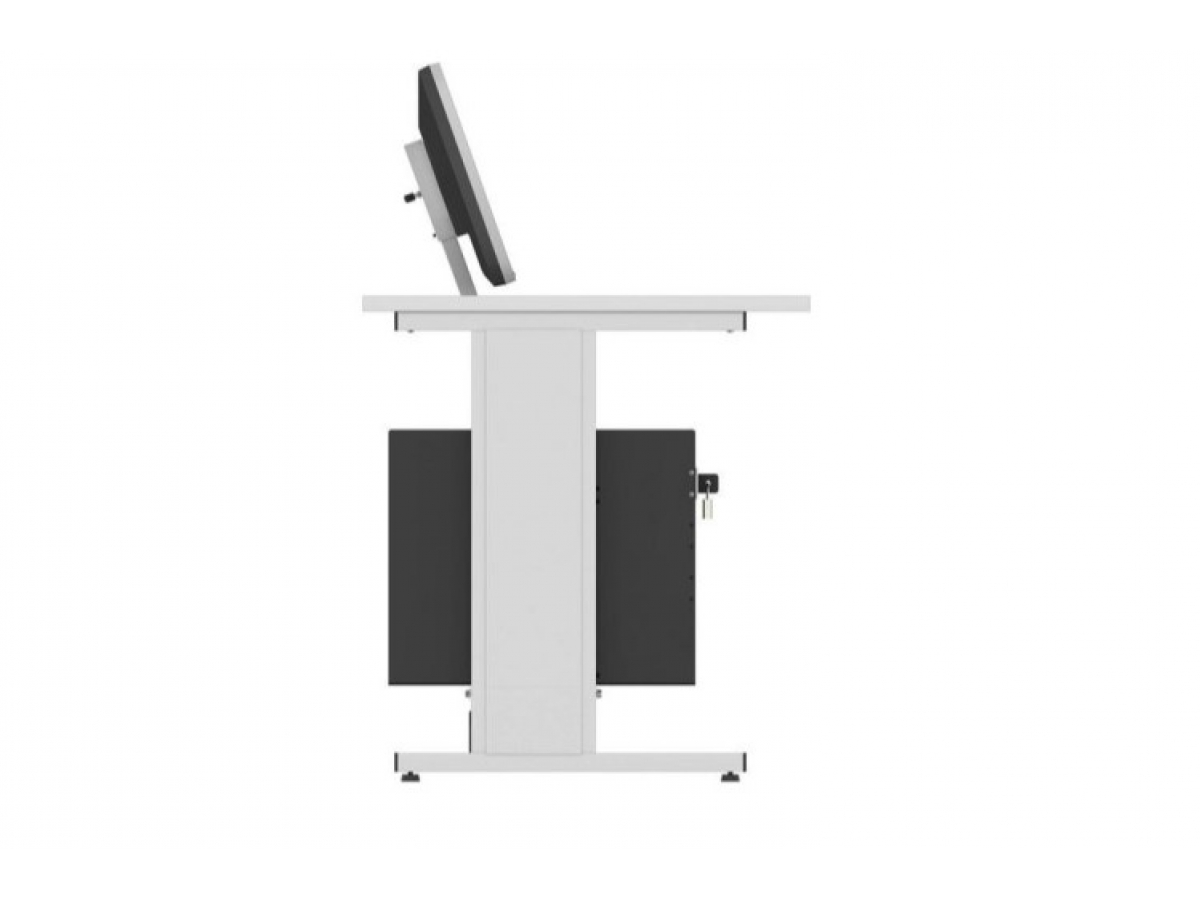 Table informatique ergonomique et sécurisée avec écran semi-encastré - DATA - Fabrication française, piètement réglable et choix de finitions_6