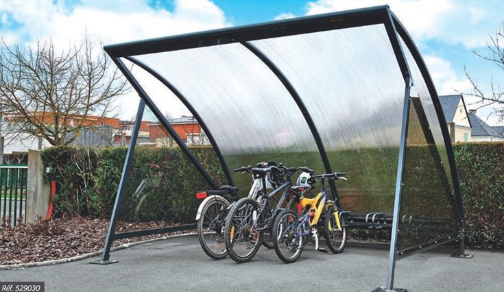 Abri-vélos Demi-Lune - robuste et élégant pour le rangement des deux-roues, avec bardages latéraux et range-vélos intégré_6