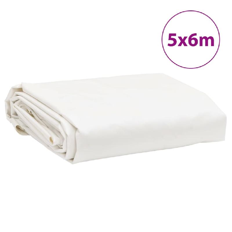 Vidaxl bâche blanc 5x6 m 650 g/m² 156071_6