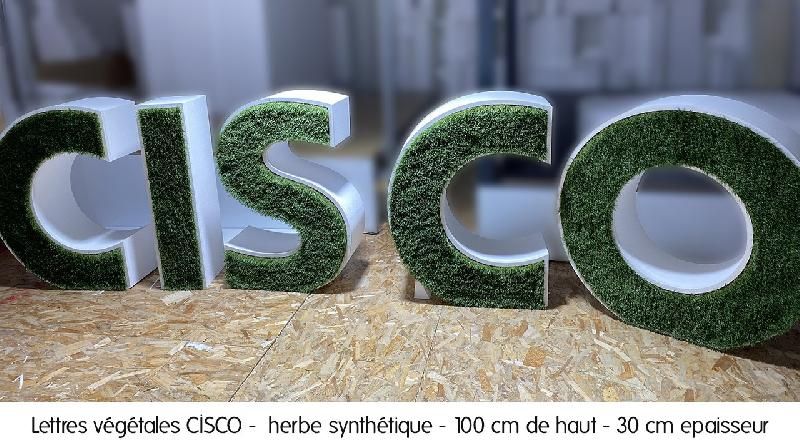 Lettres et/ou logo en polystyrène 3D et herbe synthétique pour l'intérieur et l'extérieur - orange_7