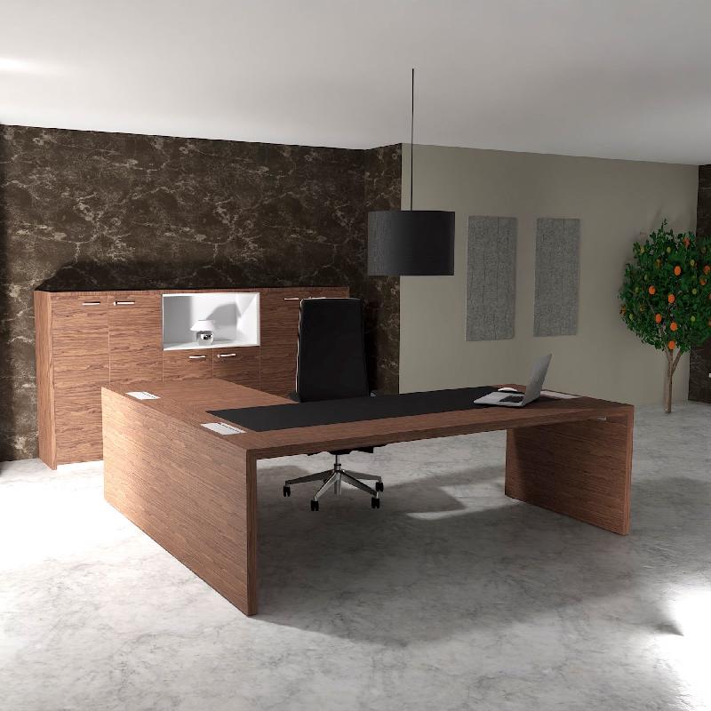 Bureau de Direction avec retour E10 - Quadrifoglio - 224, Non, Noyer américain, Cuir noir_6