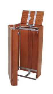 Corbeille publique Séville 100 L - acier galvanisé et bois exotique - rectangulaire ou octogonale_6