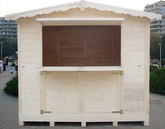 Chalet de Noël pliable en bois massif Gardy Shelter - 266x237cm - 6,3m² - épicéa massif - Réf 3785_0