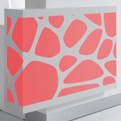 Banque d'accueil lumineuse Organic avec accès PMR - MDD - Blanc brillant, Gauche_7