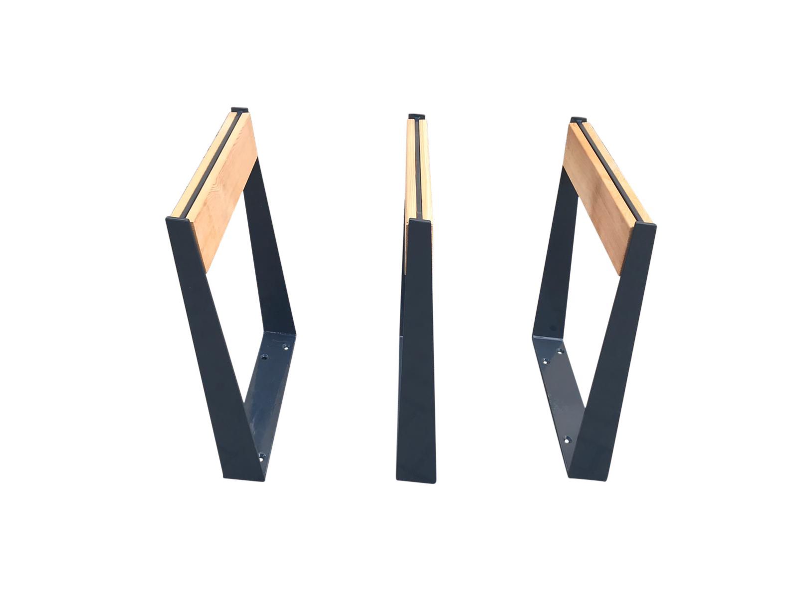 Support et appuis vélos en acier renforcé 8mm et bois de Mélèze - Design contemporain Wood City_6