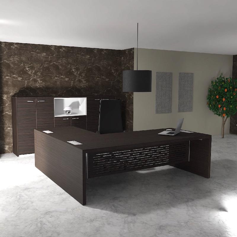 Bureau de Direction avec retour E10 - Quadrifoglio - 224, Oui, Ébène, Cuir noir_6