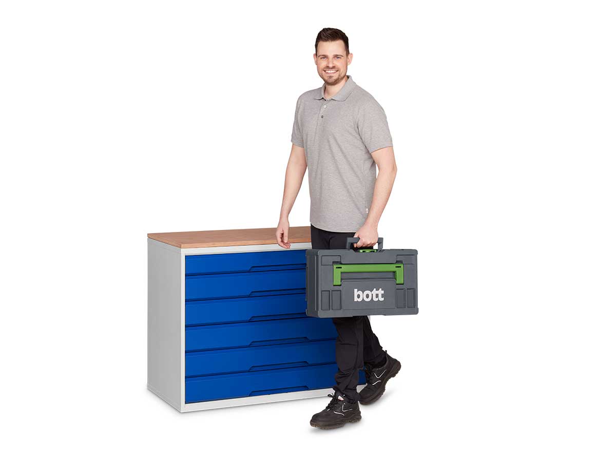 Armoires et meubles de rangement robustes pour ateliers et garages - Gamme Verso - acier soudé et modulables_6