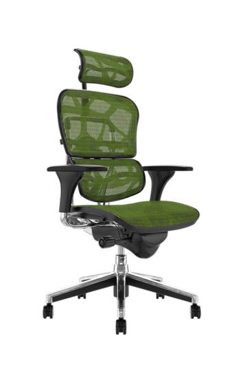 Fauteuil de bureau ergonomique HumanErgo - haut dossier, maille noire, têtière et accoudoirs réglables_6