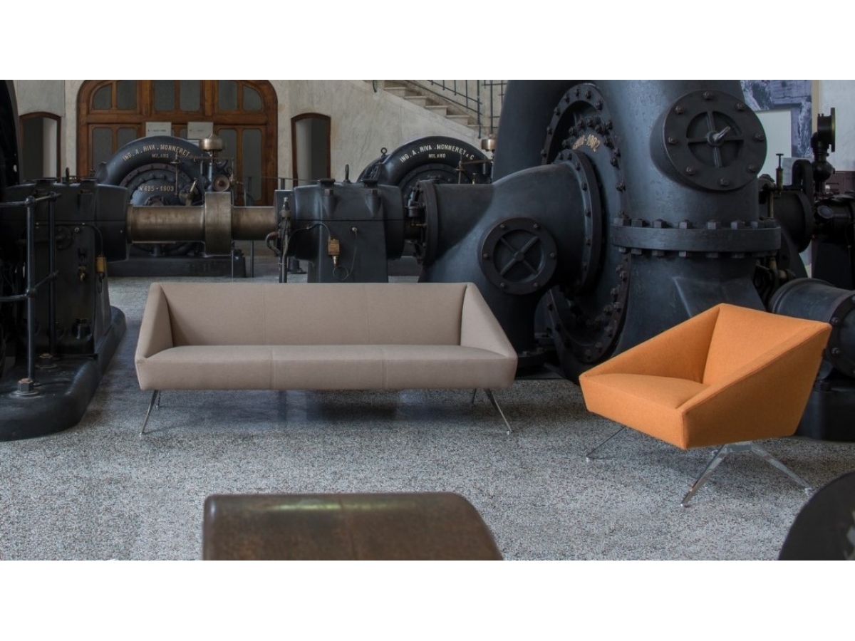 Canapé d'accueil carré à contours nets - Structure puissante - Collection AMARCORD - Design italien minimaliste_6