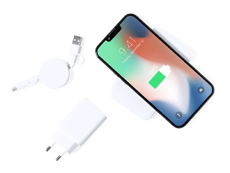 Set chargeur USB - Étui similicuir zippé avec Powerbank 4000 mAh et chargeur sans fil intégré_6