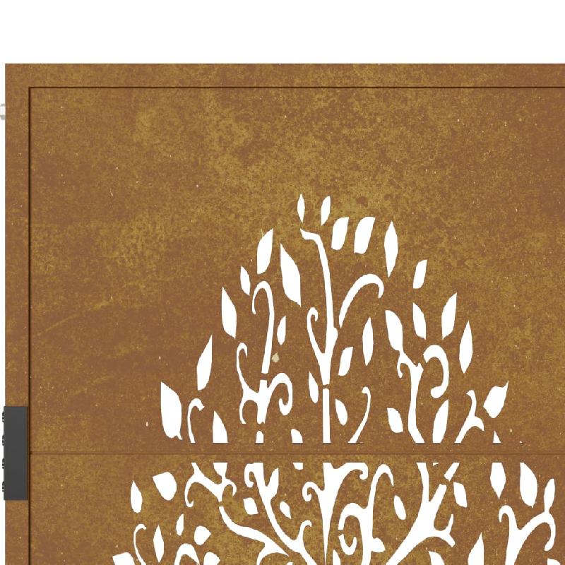 Vidaxl portail de jardin 105x80 cm acier corten conception de l'arbre 153160_6