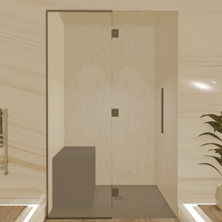 Hammam kit de construction cabine de douche avec paroi vitrée à carreler 120 x 120 - Générateur vapeur inclus_6