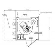 Sanitaires modulaires avec crochets de manutention sur le toit
