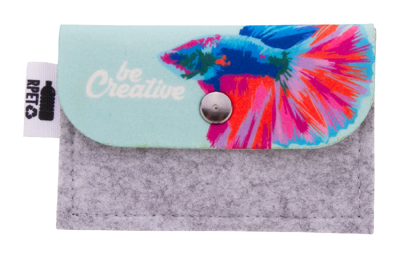 Porte-monnaie sur mesure en feutre RPET - impression quadri - 18g - couleur gris_6