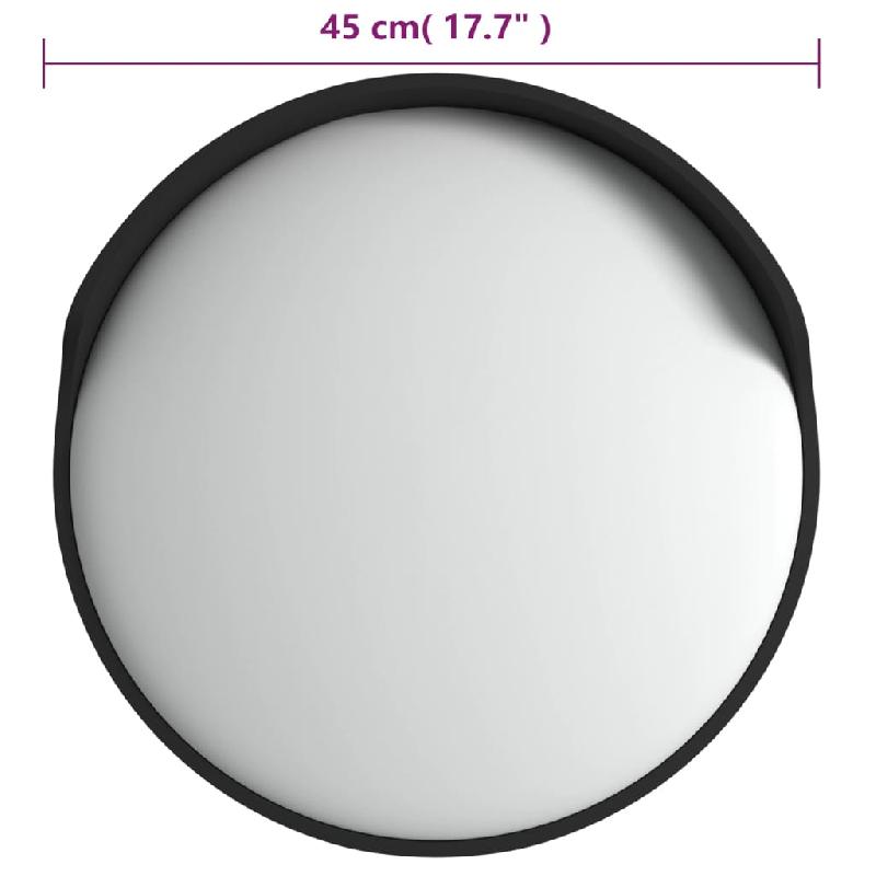 Vidaxl miroir de traffic convexe d'extérieur noir ø45 cm polycarbonate 153079_6