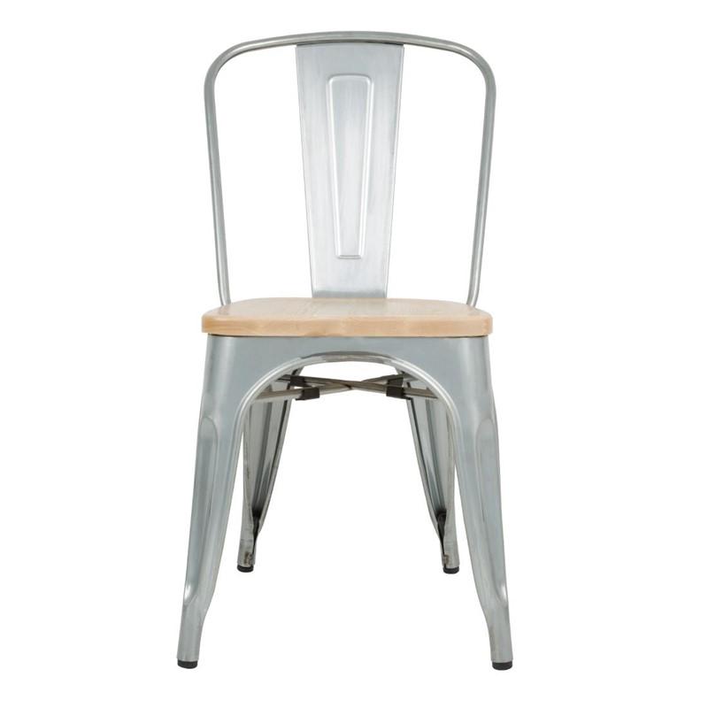 Chaises en acier avec assise en bois - Lot de 4 - GM642 | Bolero_6