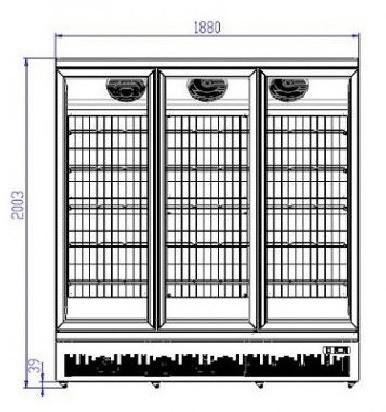 Vitrine réfrigérée murale 3 portes de 1m90 - r290 gaz écologique_6