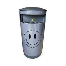 Corbeille tri sélectif 2 x 40 L en acier galvanisé avec serrure automatique - PALLADIUM_6