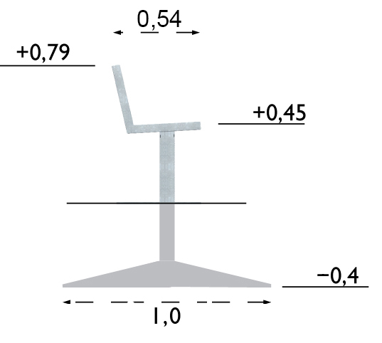 Banc public Pixbo réf 8037076 - Hags - Noir/Galvanisé - Scellement béton_6