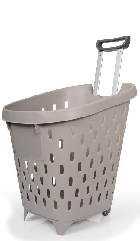 Panier couleur 56 litres à roulettes - Noir foncé RAL 9005, Rouge signalisation RAL 3020, 2_6