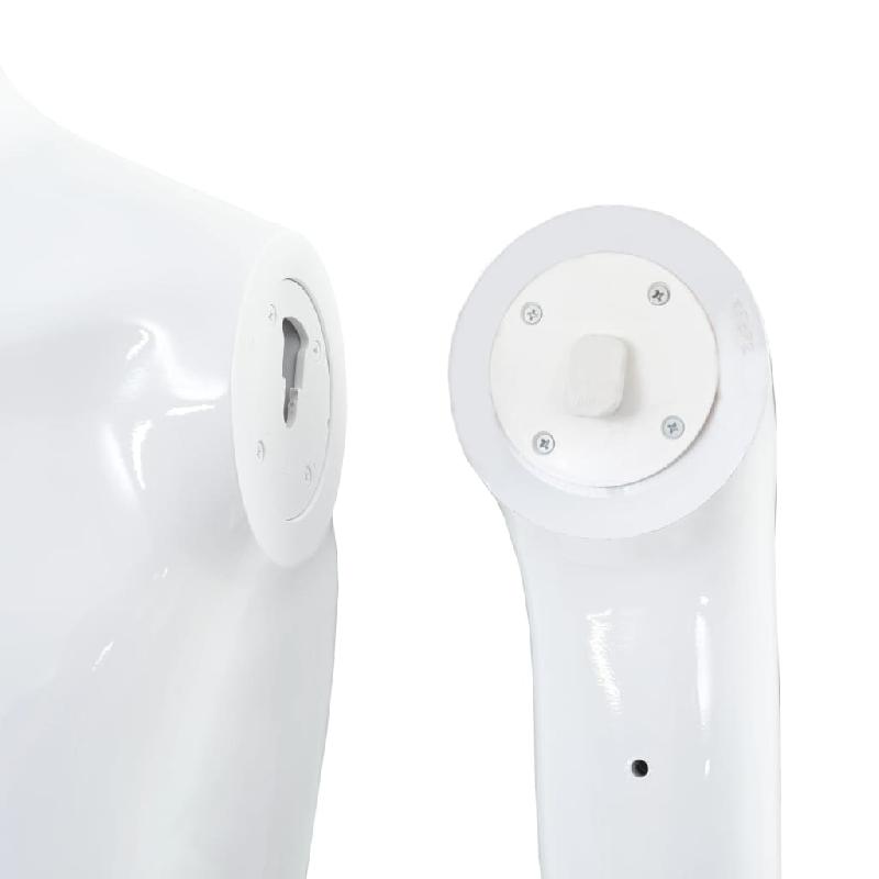 Vidaxl mannequin homme corps complet base verre blanc brillant 185 cm 142926_6