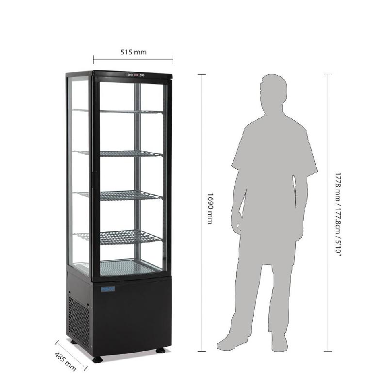 Vitrine réfrigérée panoramique avec portes incurvées Série C noire 235L - Polar - DP289_6