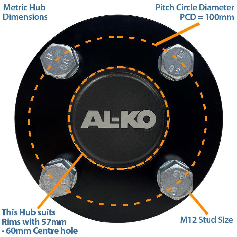 22x11.00-8 Open Centre P308 ATV Trailer Kit Wheels  ALKO Axles 310kgs Capacity_6
