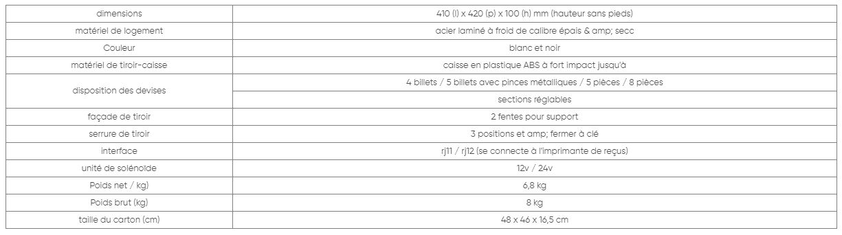 Dw330 - tiroir caisse Sunany - étui métallique, diviseur réglable et ouverture rapide - poids brut 4,0 kg_6