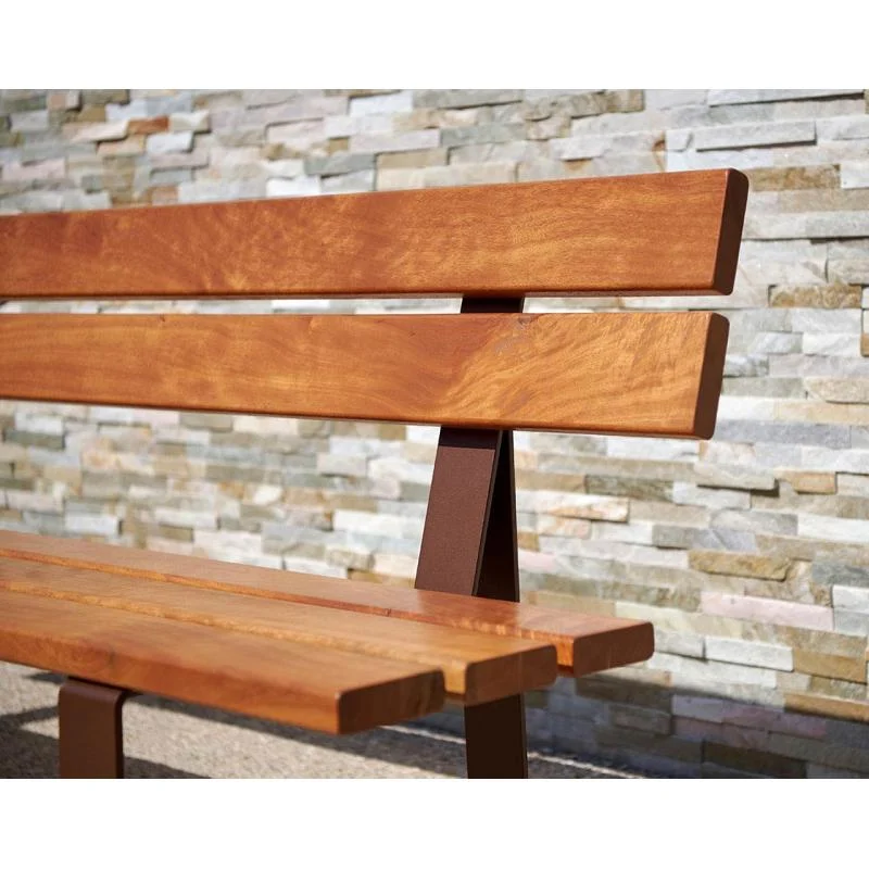Banc RIGA bois et acier_6