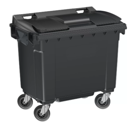 Conteneur latéral 660 L - Fabrication française - PEHD injecté - Normes EN 840 - Roues freinées - Préhension frontale et latérale_6