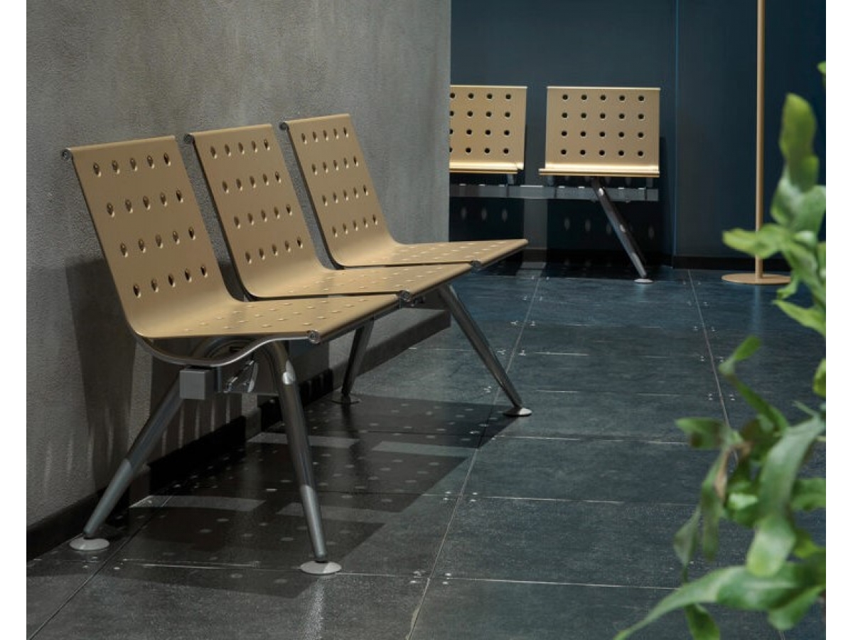 Sièges sur poutre en métal perforé - ULISSE - Design élégant et ergonomique pour espaces collectifs_6