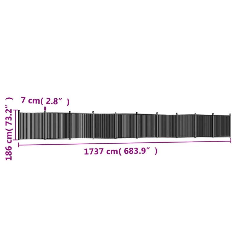 Vidaxl panneau de clôture gris 1737x186 cm wpc 3282798_6