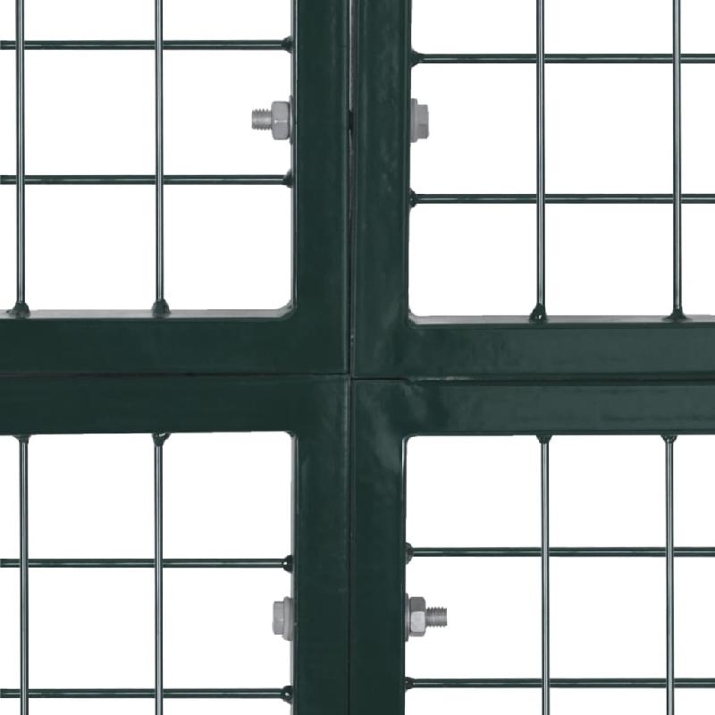 Vidaxl portail de clôture à porte double acier enduit de poudre 142025_6