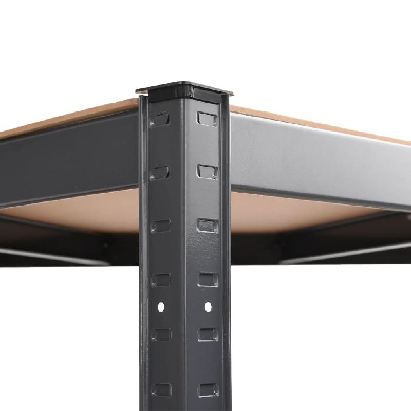 Vidaxl étagère d'angle à 5 niveaux anthracite acier bois d'ingénierie 152874_6