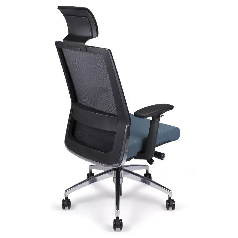 Siège de bureau synchrone avec appui-tête dossier résille So Milan - Z65, Paire d'accoudoirs réglables sur 3 axes - Couleur noire, Sans, Tissu_6