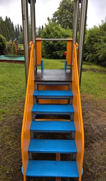 Toboggan avec bac à sable inférieur - Acier inoxydable et PEHD - Référence BT12013 - Conforme EN1176_6