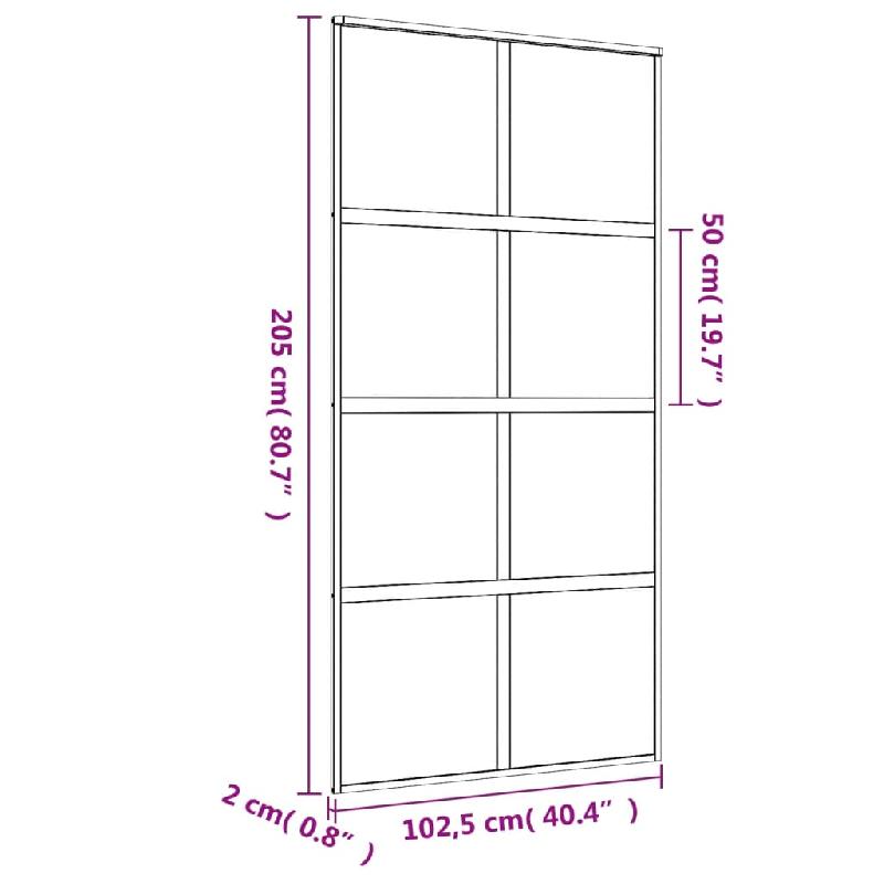 Vidaxl porte coulissante doré 102,5x205cm verre esg clair et aluminium 155186_6