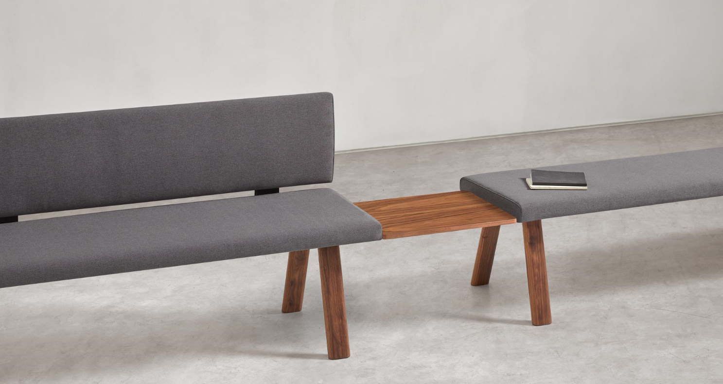 Banc d'accueil Plania - design intemporel, modulable avec piètements bois ou métalliques_6